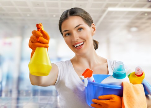 Professional curtain cleaning in a bright living room