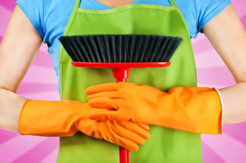 Professional upholstery cleaning of a modern living room sofa